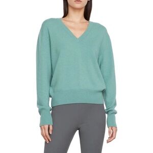 Vince Sage Green V-Neck Wool & Cashmere Blend Sweater Size Large